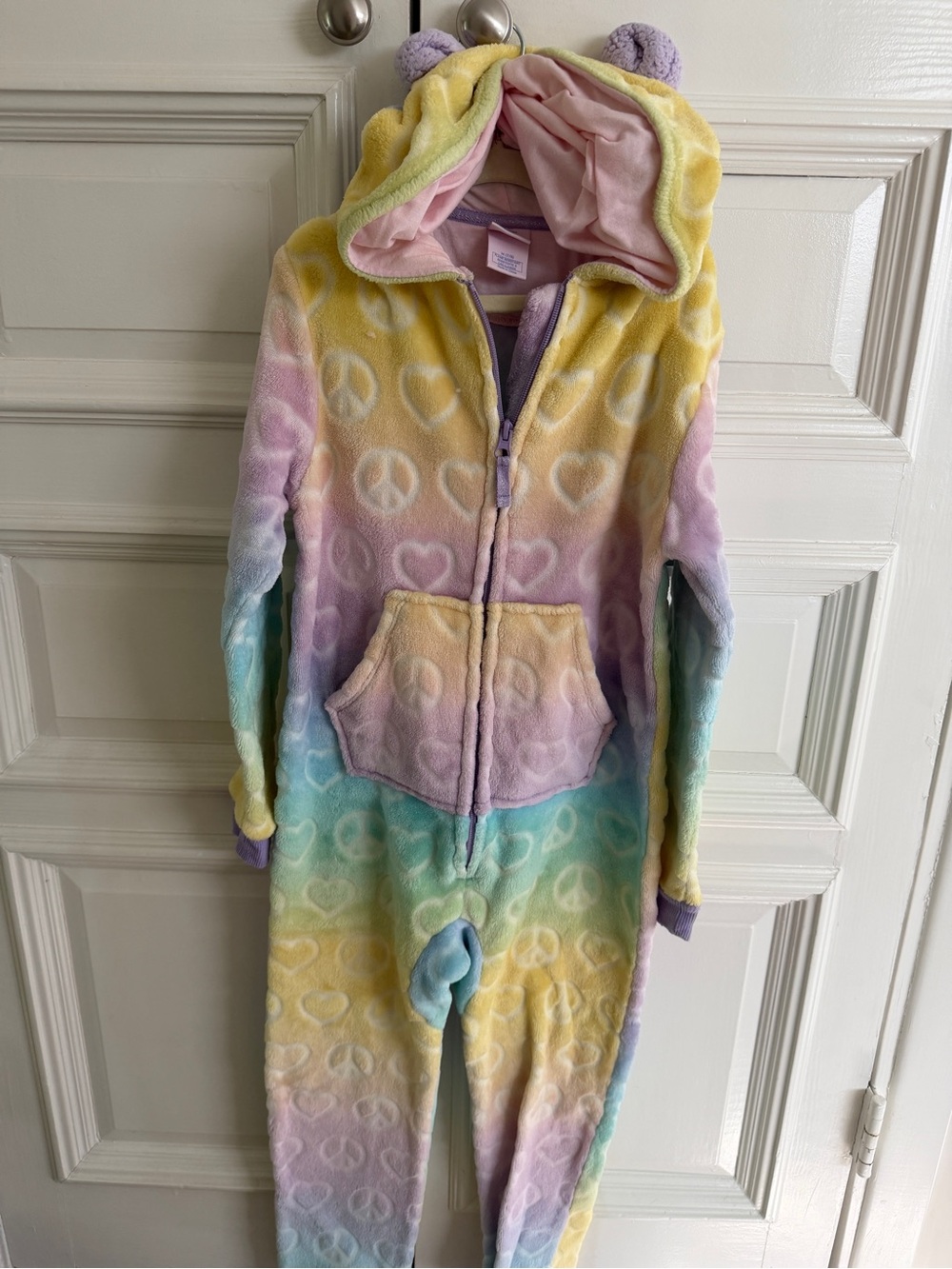 More Than Magic Pastel Rainbow Fleece One-Piece Hoodie Footie